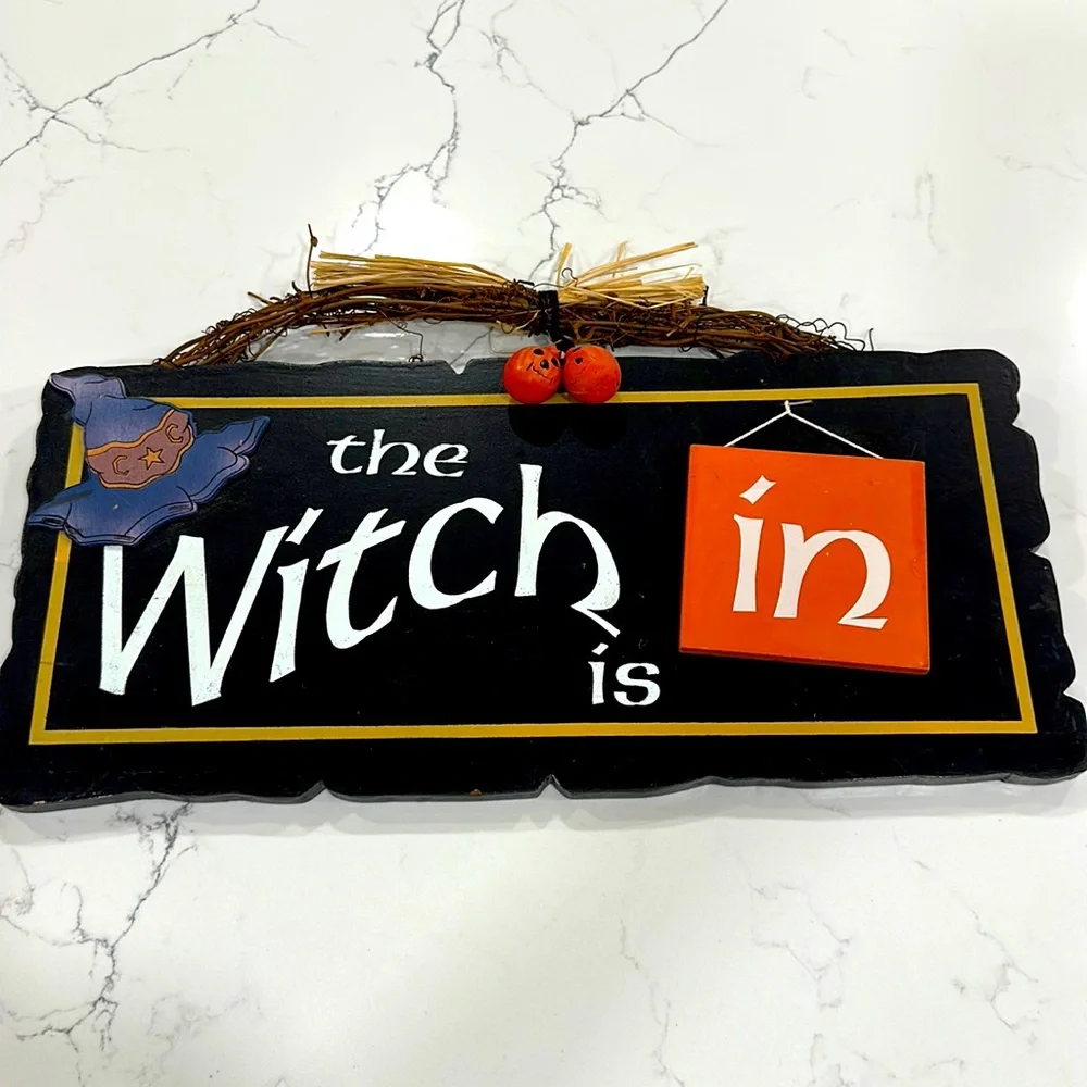 EUC Halloween 🎃 Wooden The Witch is In Wall Decor - Picture 1 of 8